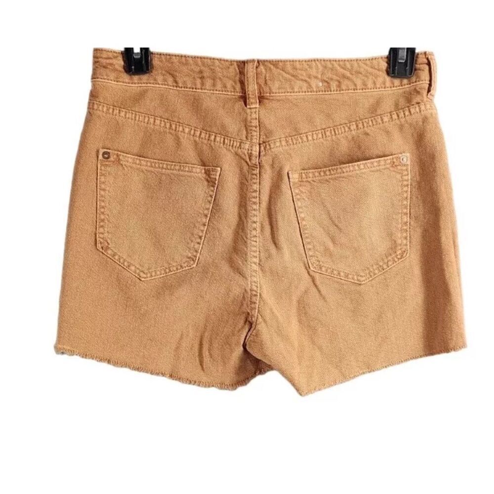 Pilcro by Anthropologie Women Rust Brown Mustard Denim Distressed Shorts Sz 26 - Picture 2 of 8